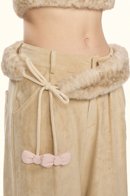 リトルミルクレオパードトップス+パンツ+ハット+ベルト