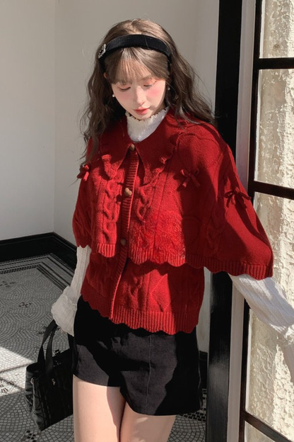 ガーリールーズラペルセーター