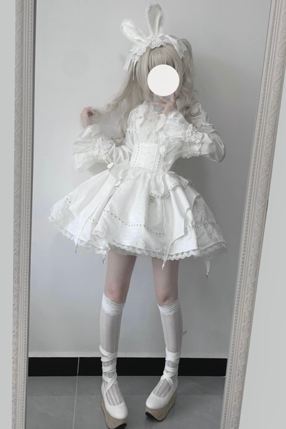 フリルゴシックロリータブラウス+フラワーカラー