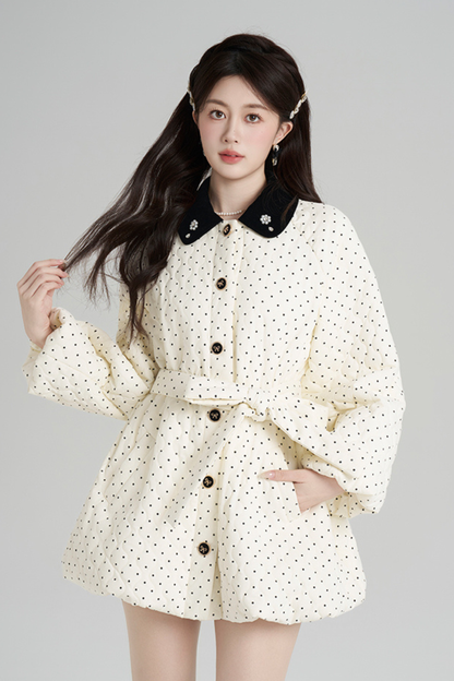 スイートポルカドットフレンチコート