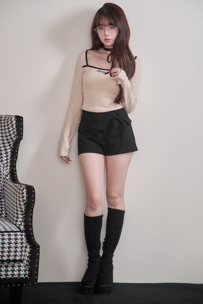 カラーブロッキングトップス+パンツ