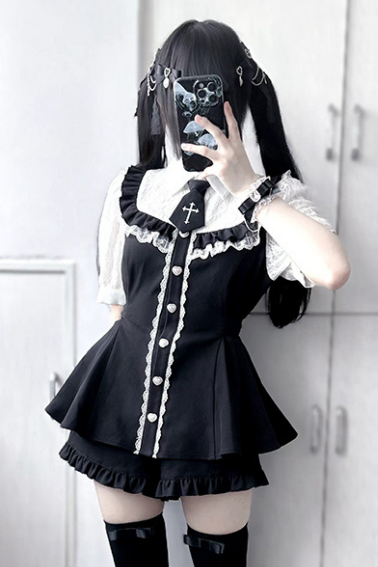 Heart Mine Mass Production Lace Doll Dress + Shorts + Tie