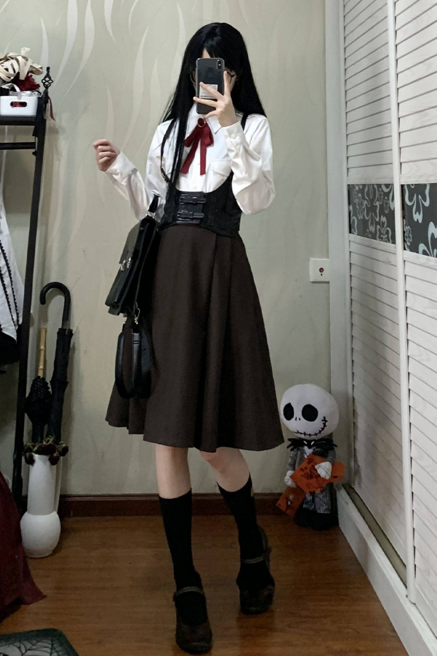 ロシアンレトロカレッジジャケット＋シャツ＋ガードル＋リボン＋スカート