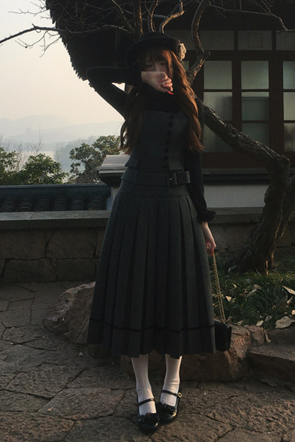 エレガントデイリーベストドレス+リボンヘアアクセサリー