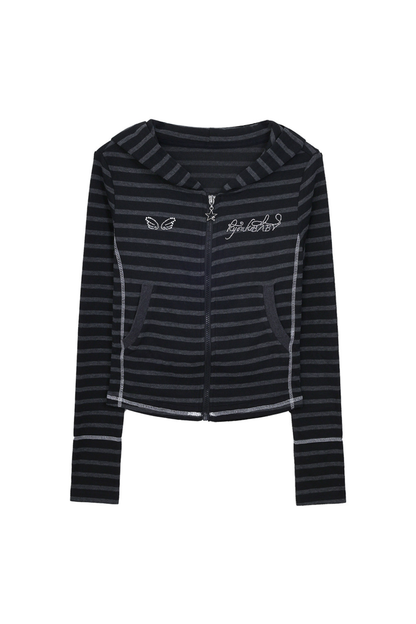 Rhinestone Striped Hoodie + Wide Pants