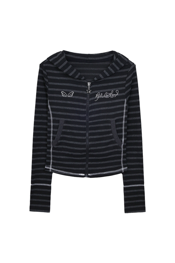 Rhinestone Striped Hoodie + Wide Pants