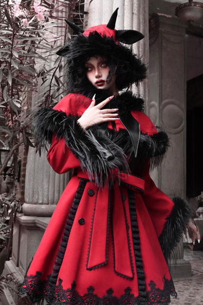 Gothic Carol Dark Cloak Bat Collar Coat