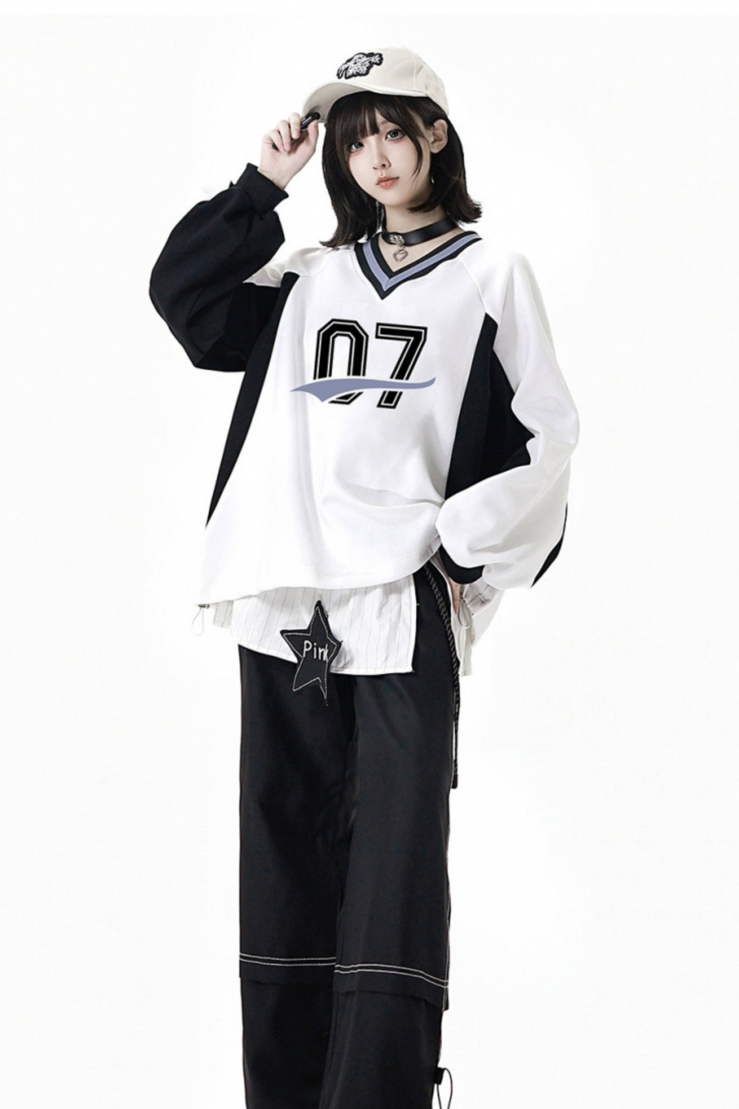 モードスタイルスウェット+ウエストスカート+パンツ+シャツ