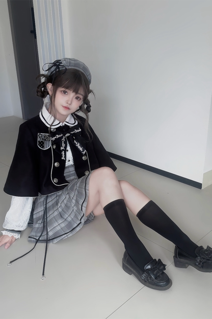 Detektiv-Akademie-Karo-Kleid + Hose + Cape