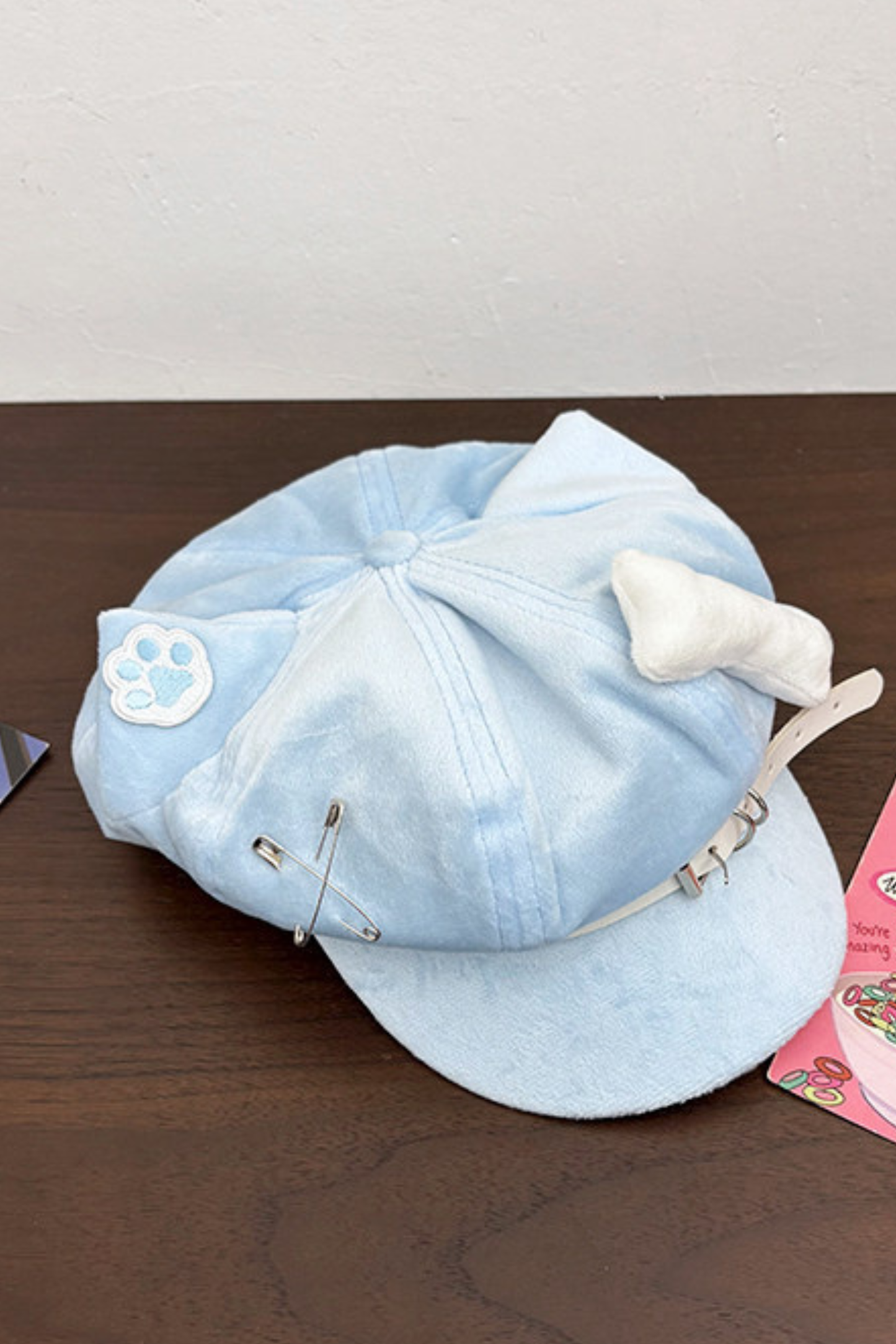 Blue Kitten Ear Beret