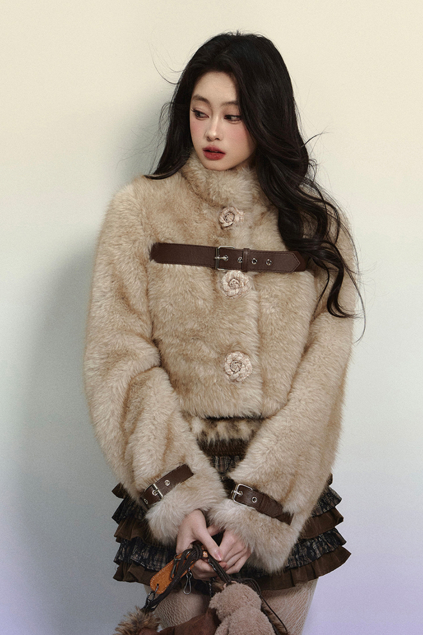 Fur Flower Short Coat