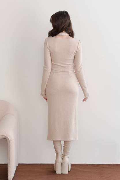 レディタイトトップス+スリットリボンスカート