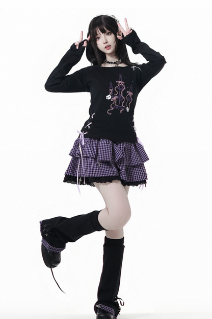 Academy Purple Hooded Sweatshirt + Top + Skirt + Pants + Leg Covers