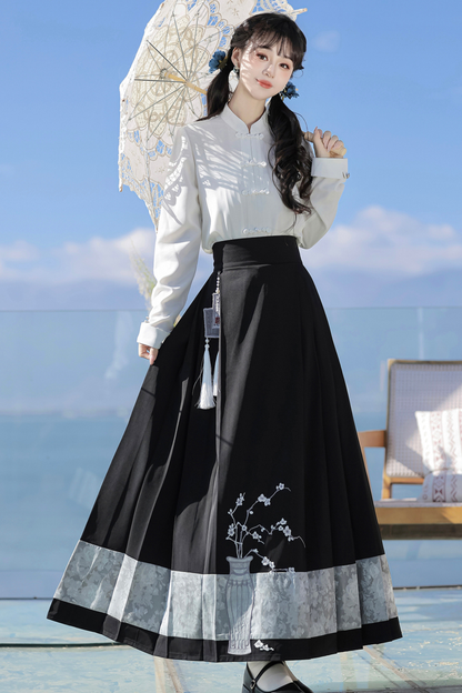 Train Book Fragrance China Top + Shawl + Skirt