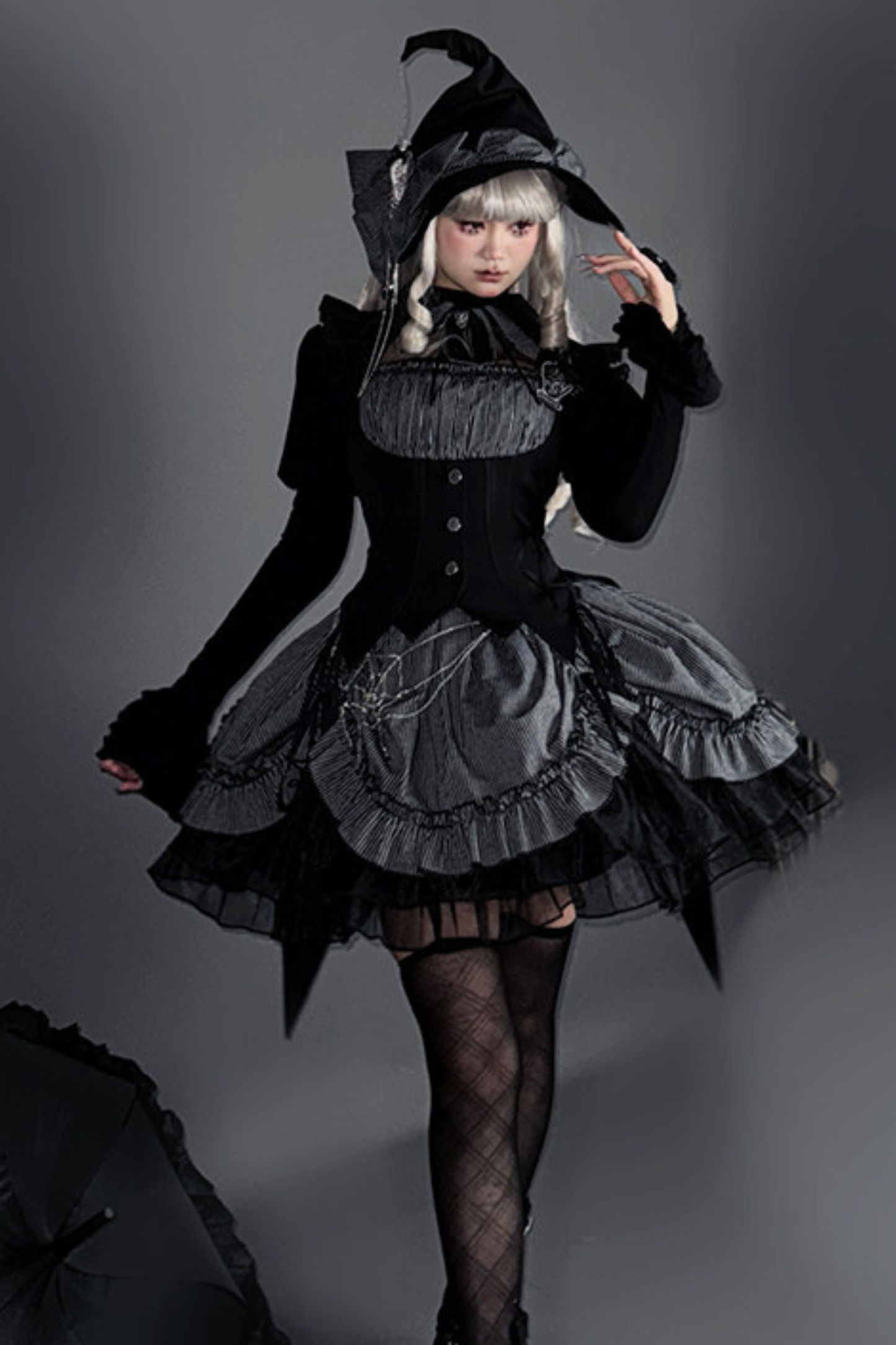 【4月8日予約締切】ゴシックリボンロリータハット+サイドグリップ