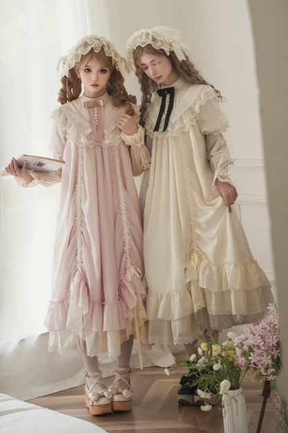 【予約商品】ローズフリルロリータドレス+ドレス＋ベルト＋ブローチ＋リボン＋ヘッドバンド＋スリーブ