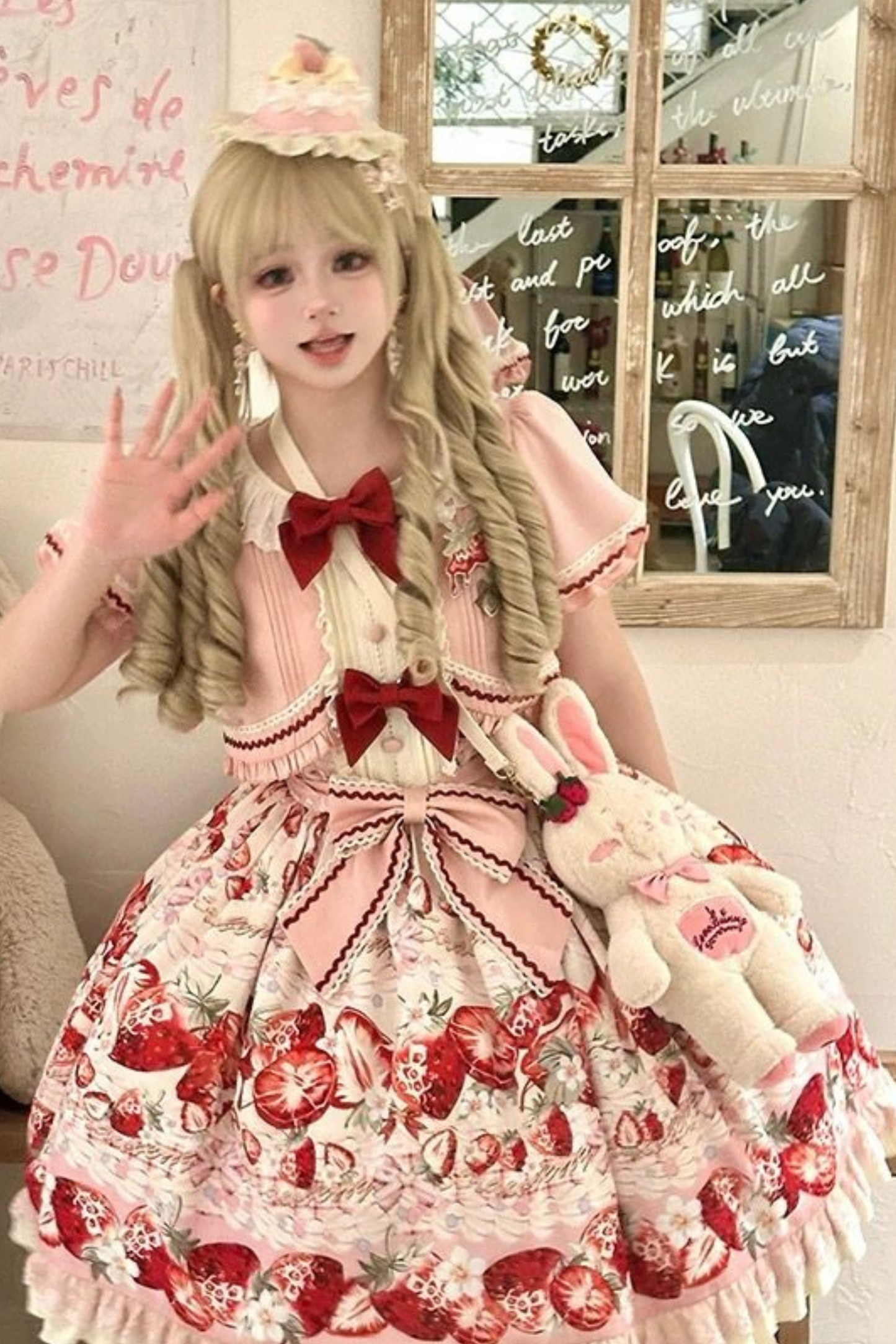 Strawberry Fantasy Lolita Dress + Hairband + Brooch