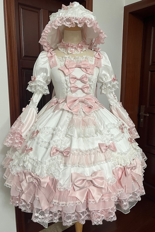 Circle Cream Doll Double Palace Gorgeous Dress + Hat + Choker