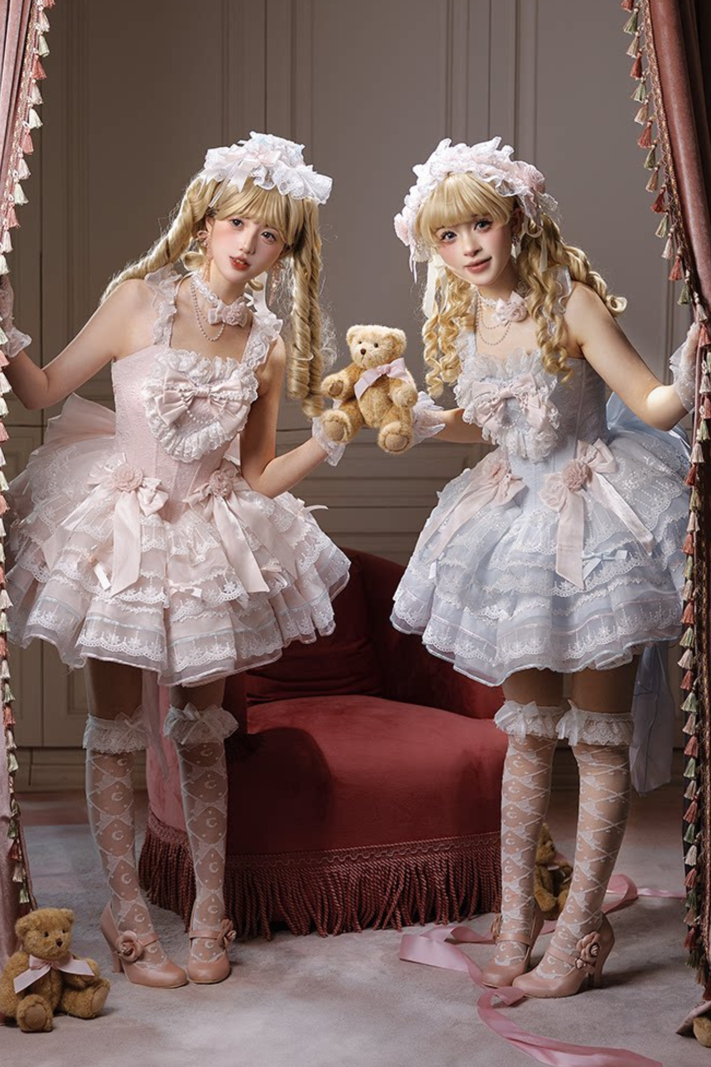 Light Sweet Lolita Jumper Skirt + Hat + Hairband