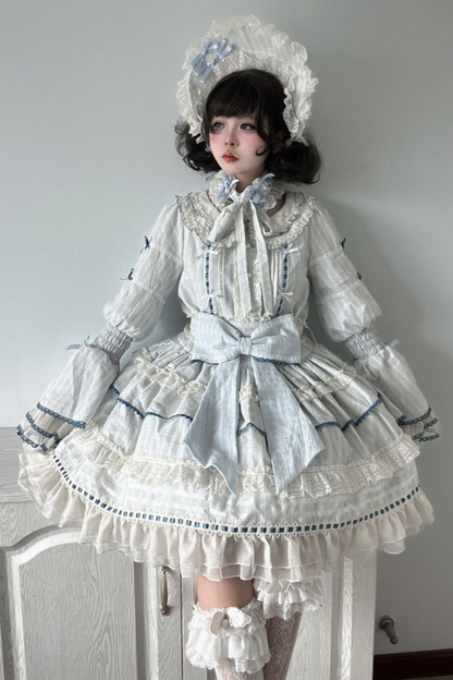 アクアドールロリータドレス+ヘアバンド+リボン