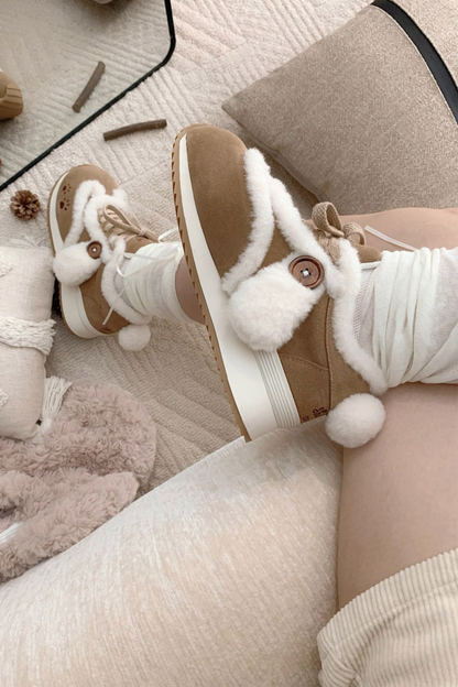 Sheep Puff Plush Running Shoes