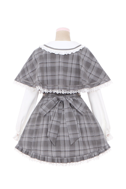 Kariertes Süß-Cape-Design-Kleid