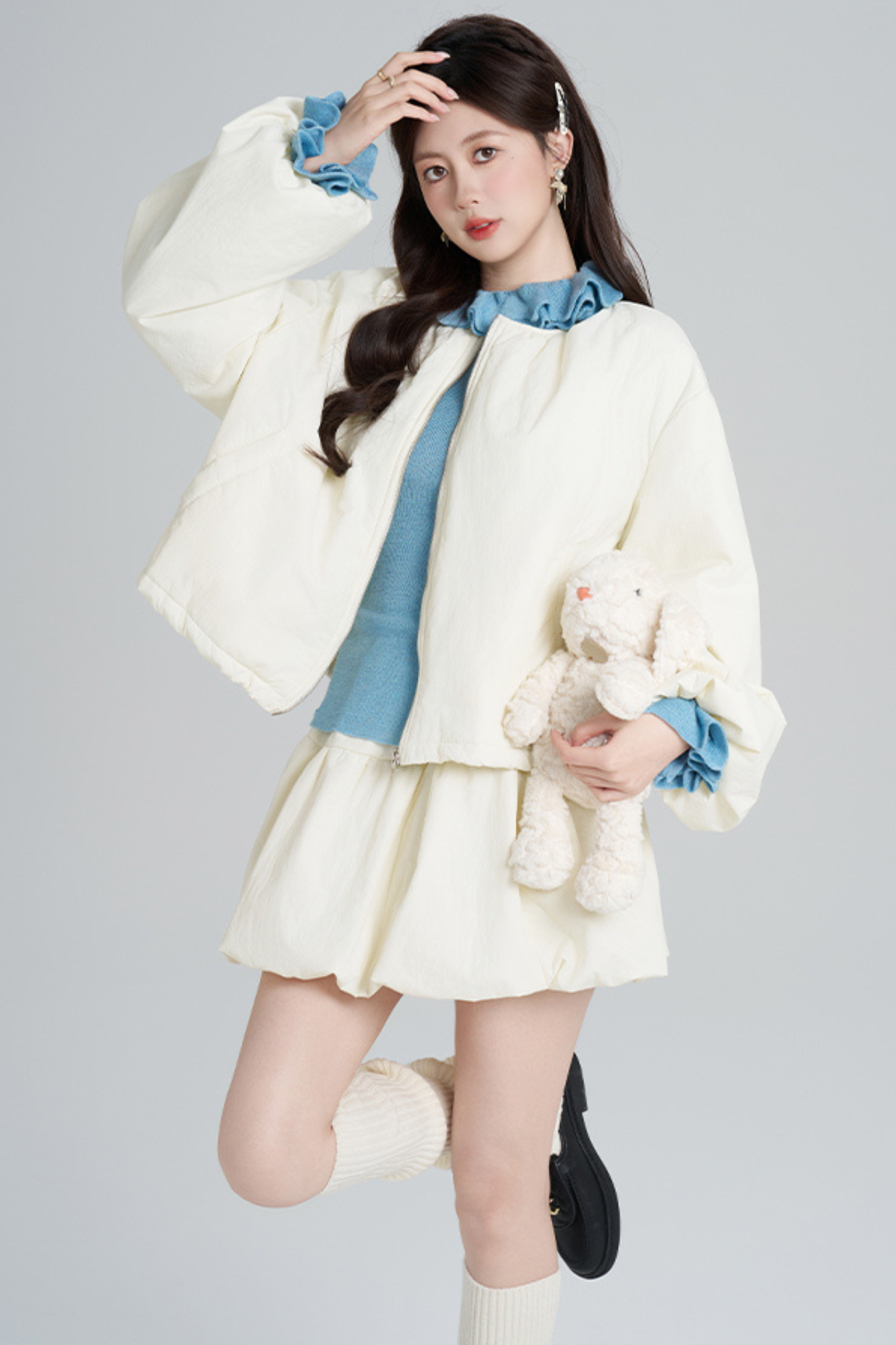 マカロンジップアウター+スカート