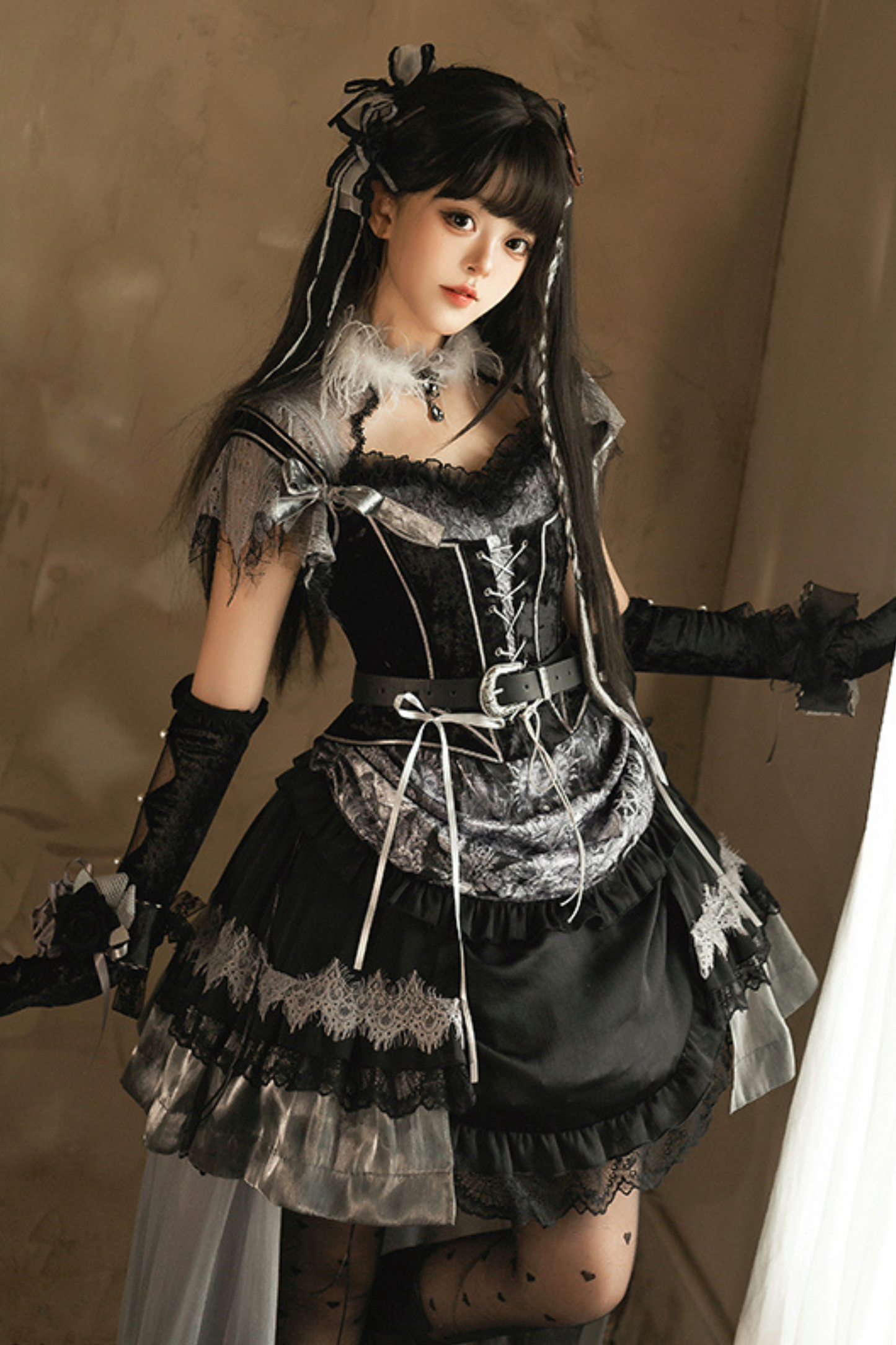 Dark Knight Rose Gothic Dark Cross Elegant Crachely Love Lolita Dress