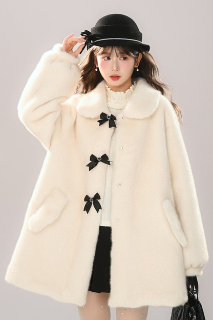 トリプルリボンミドルファーコート