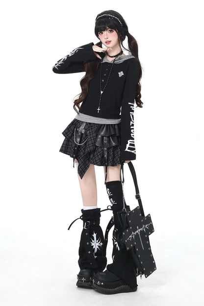 ゴシックアームデザインフードトップス