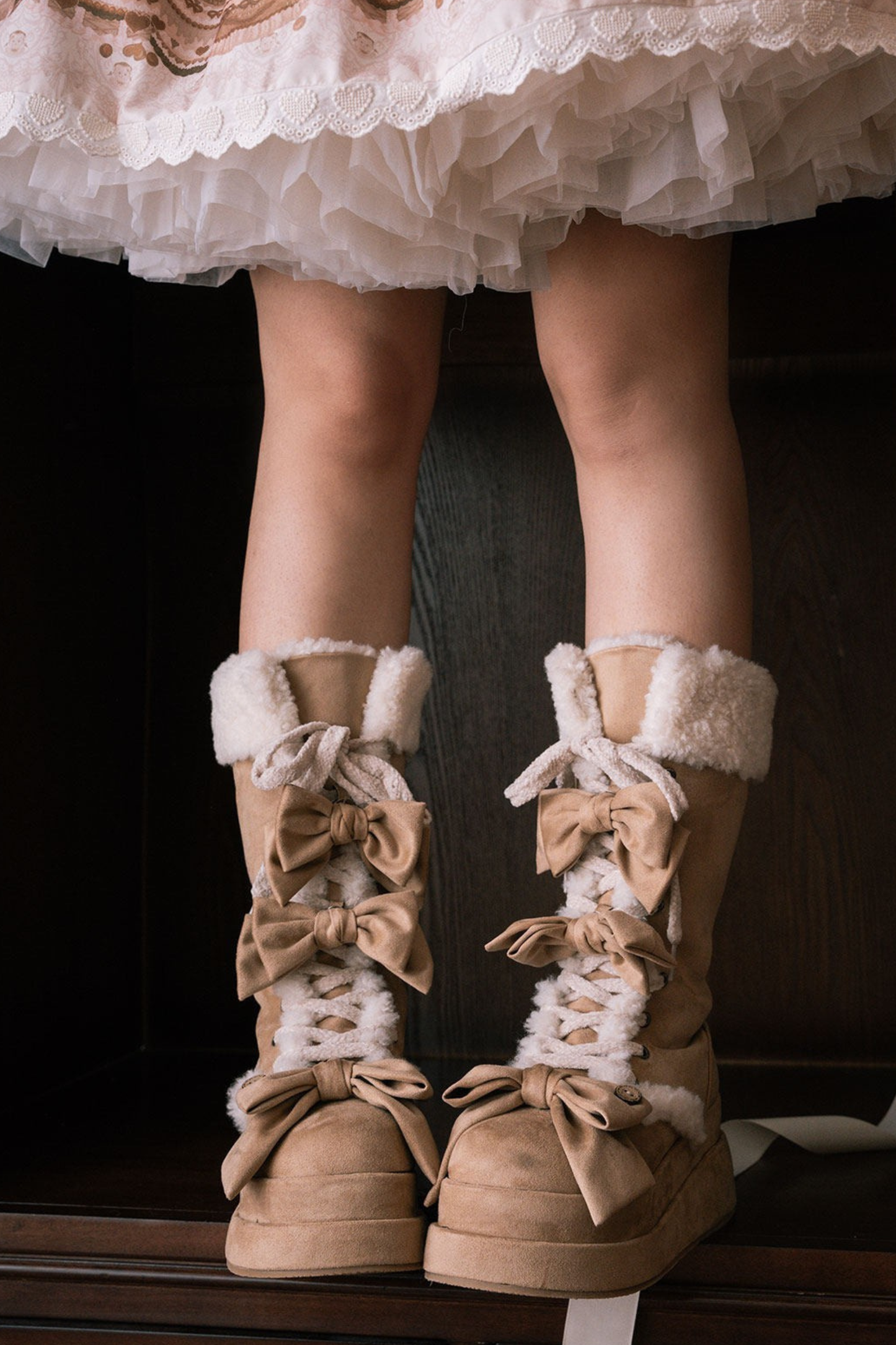 リボンロリータスノーブーツ