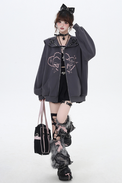 Dark Cross Sailor Collar Hoodie