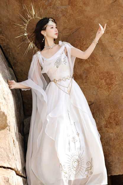 Märchenhaftes klassisches Lolita-Trägerkleid + Kapuzen-Cape