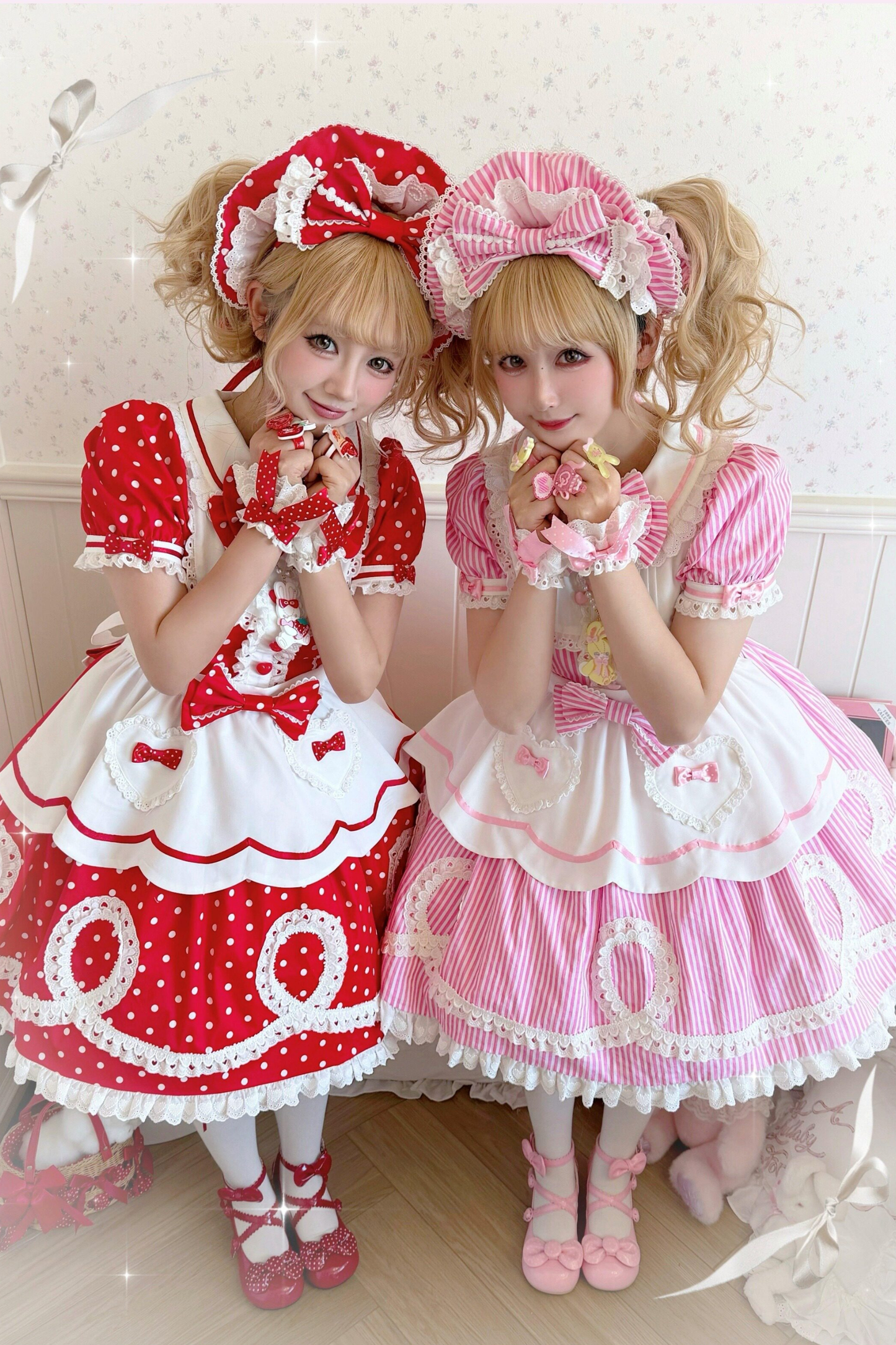 [Vorbestellung] Retro-Puppenartiges Lolita-Kleid + Haarband + Clip + Haube + Hut