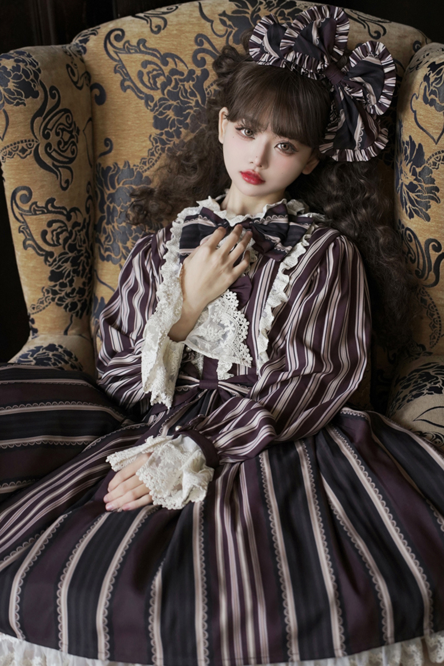 Bistro Striped Drop Lolita Dress