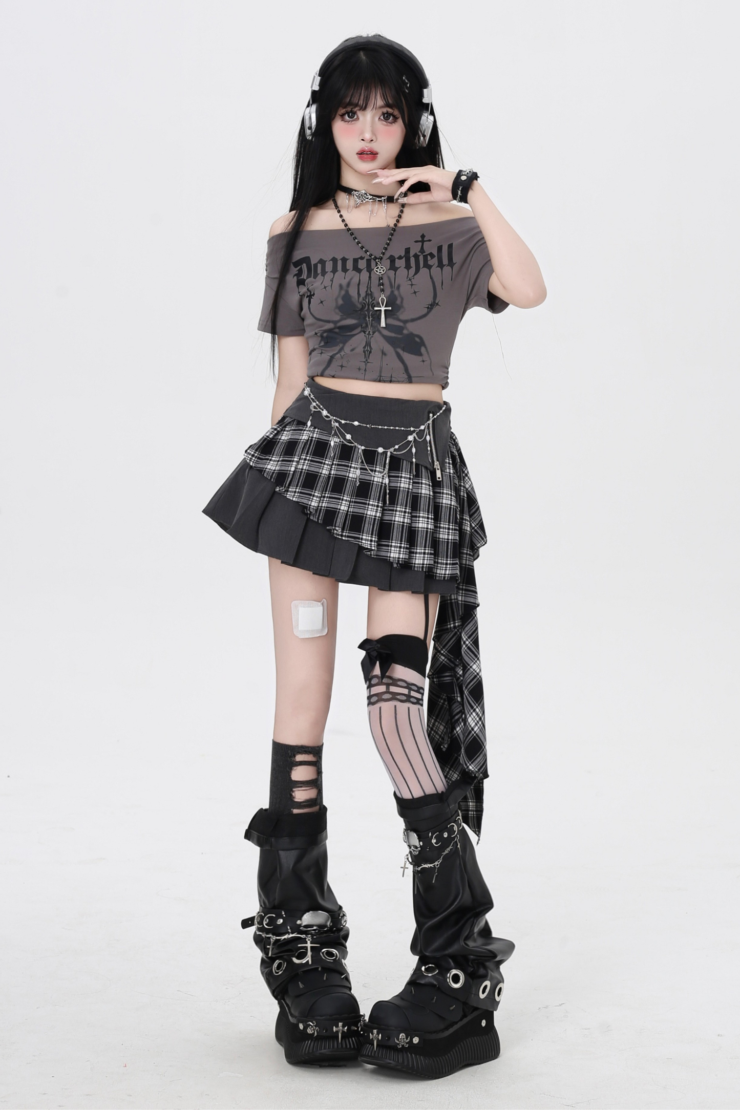 スパイスガールズハイウエストプリーツミニスカート