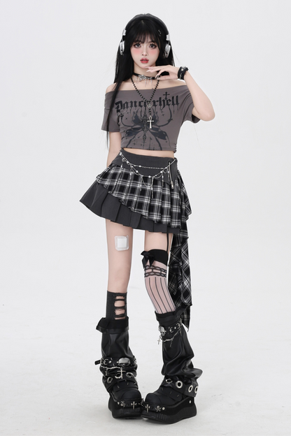 スパイスガールズハイウエストプリーツミニスカート