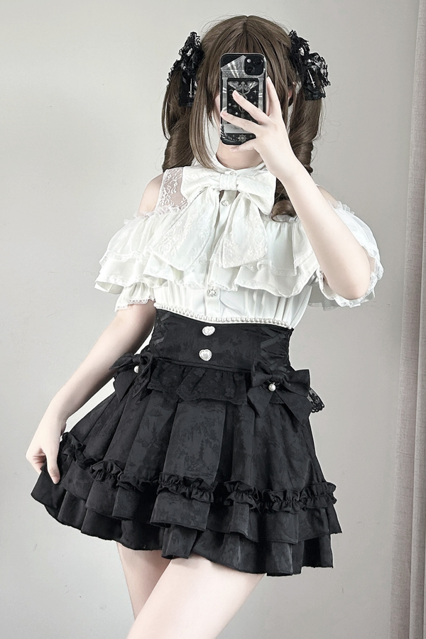 ダークキュートティアードスカート