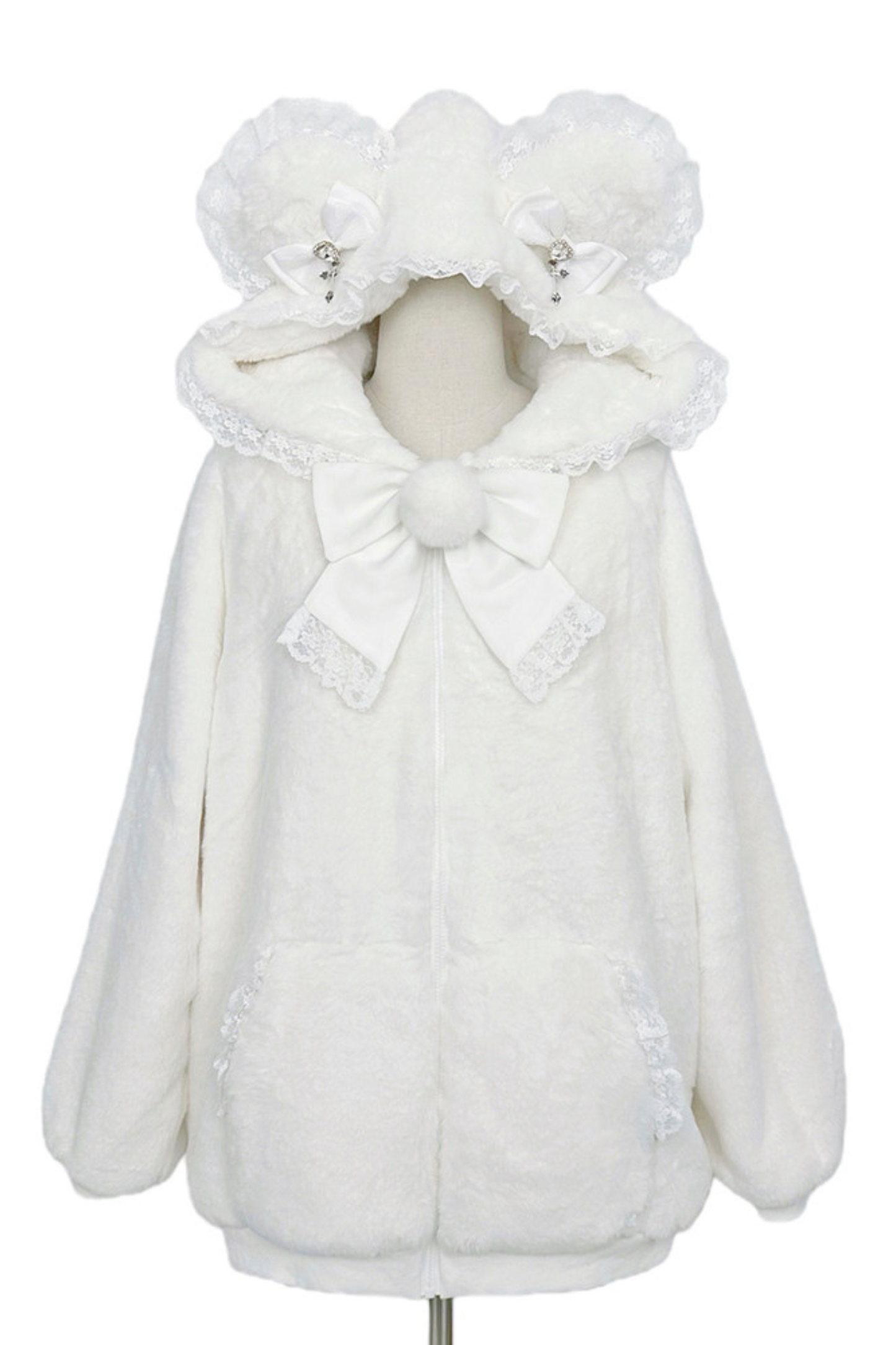 Snow Mouse Lace Fur Coat