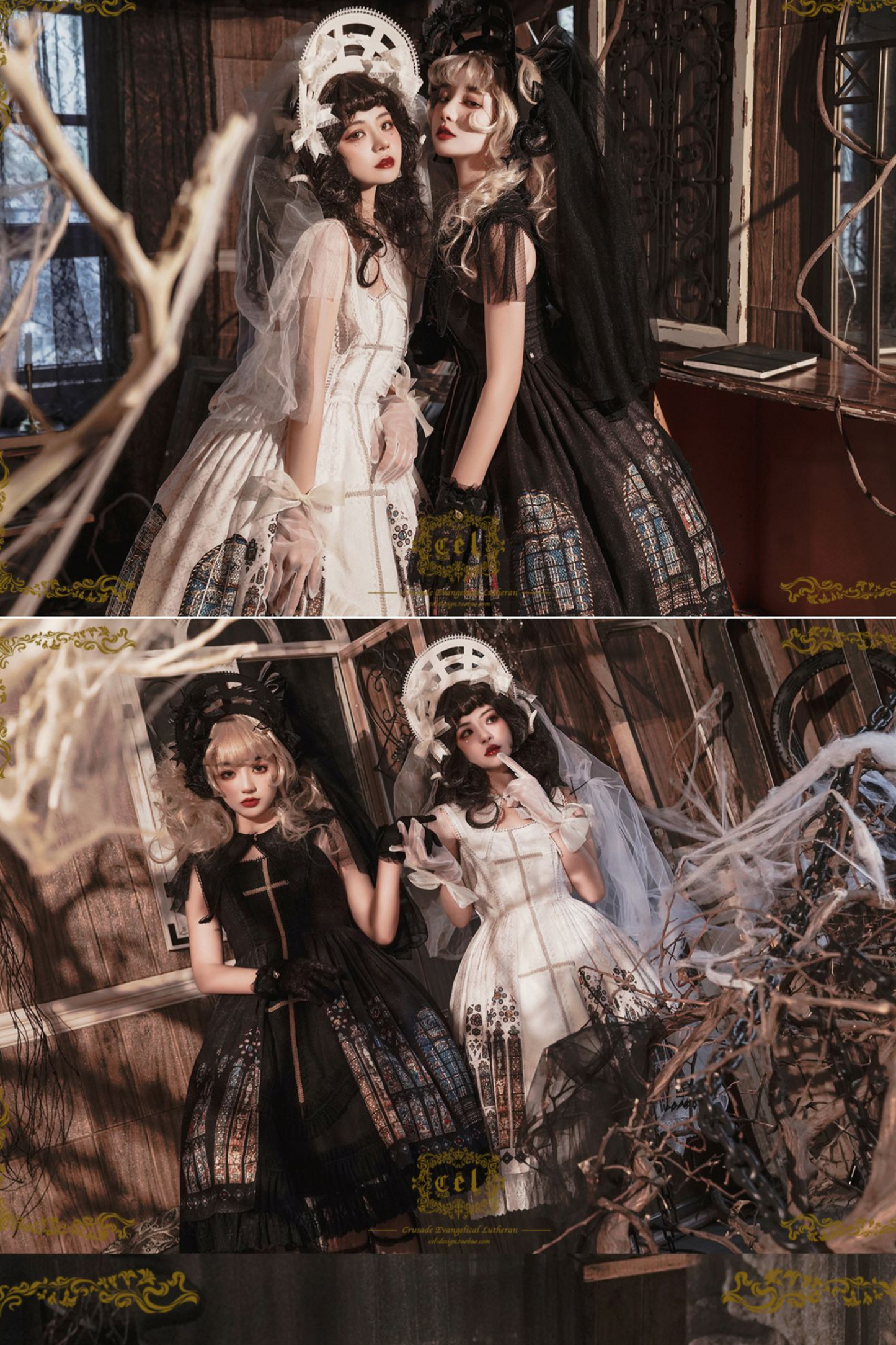 ウィンドウシックレトロドールロリータドレス