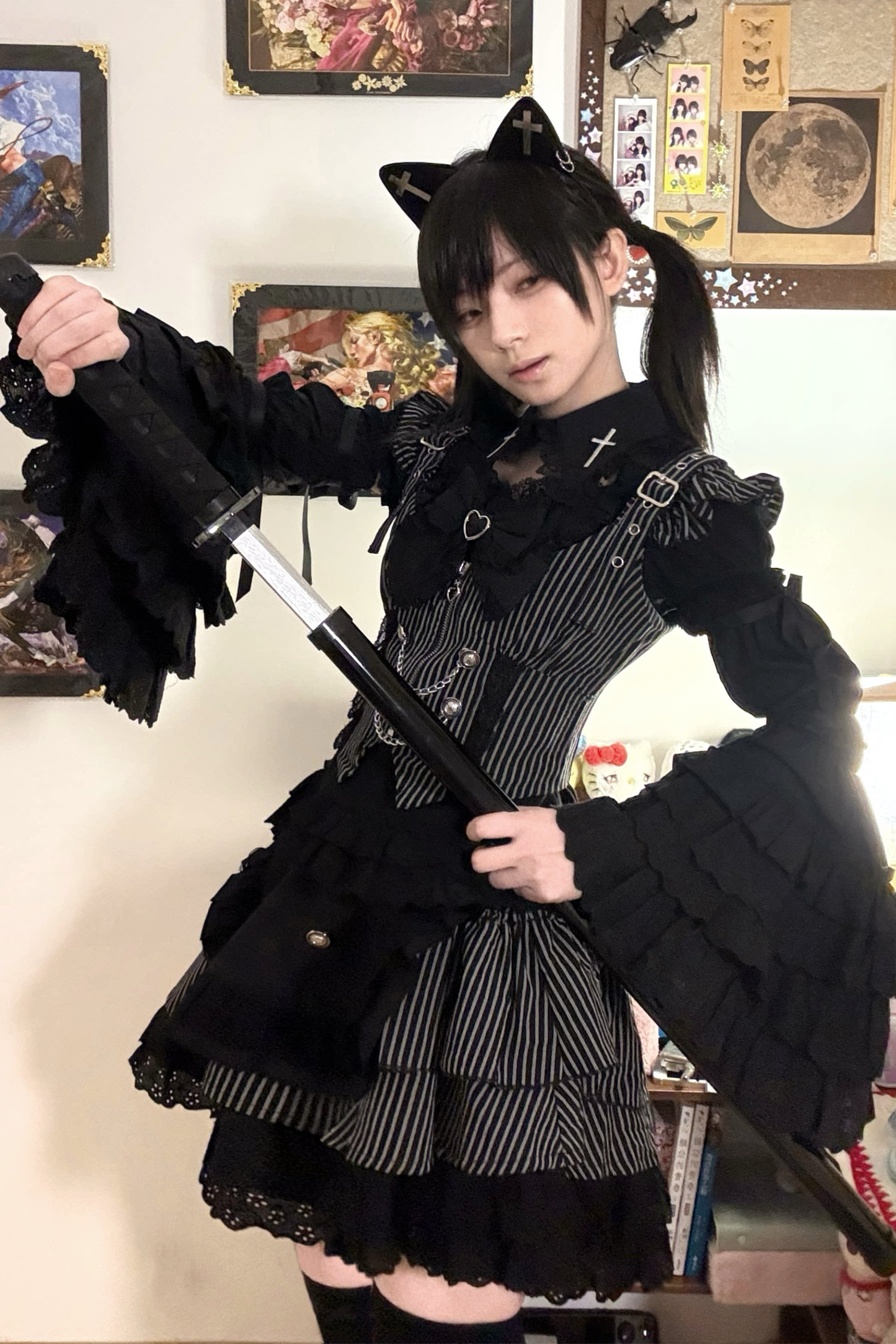 エンジェルストライプクロスベスト+トップス+スカート