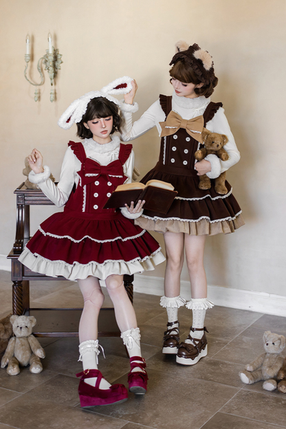 ドールロリータドレス+トップス+アニマルレッグループ+アニマルヘアバンド