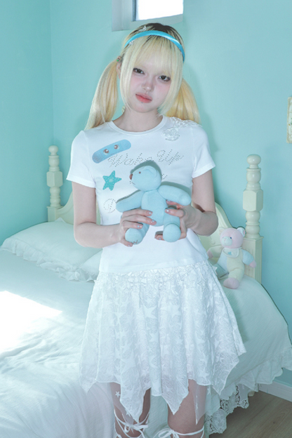 ショルダースリムドリームガールY2KTシャツ