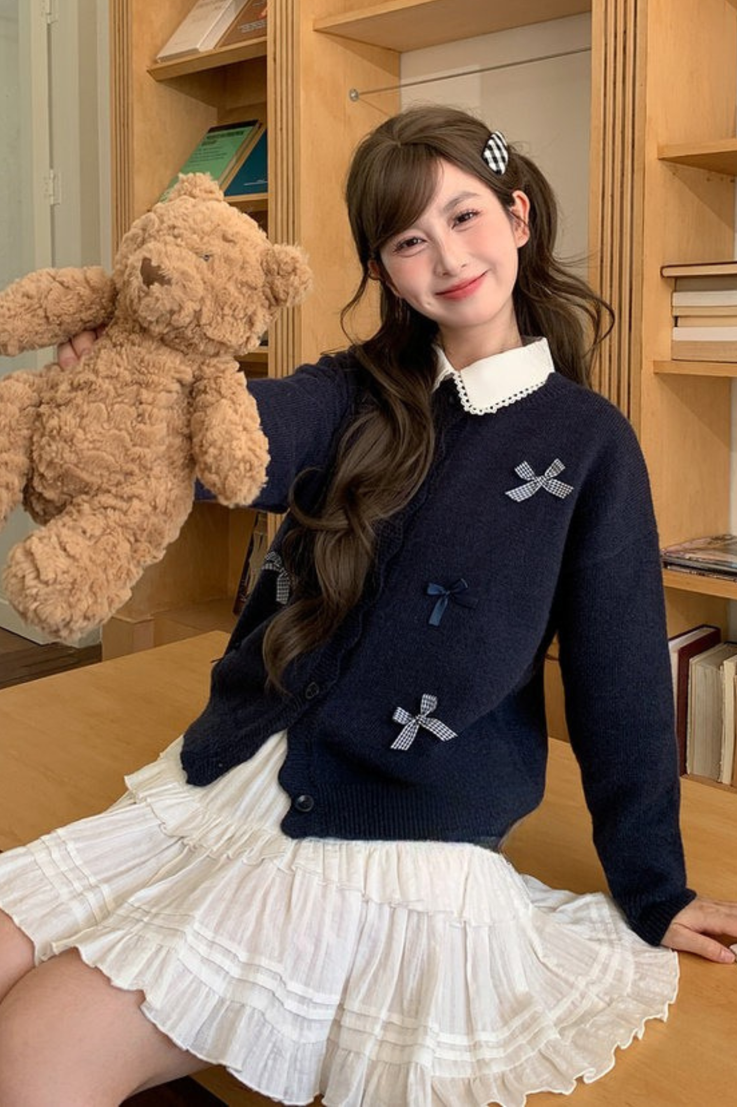 スウィートリボンニットカーディガン