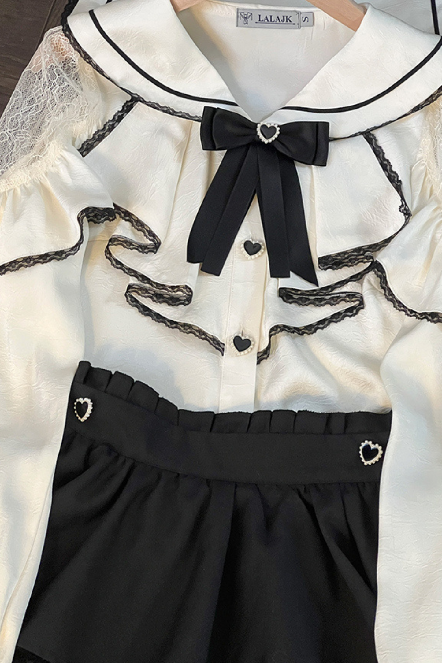 Mine sailor ribbon top + ruffle skirt