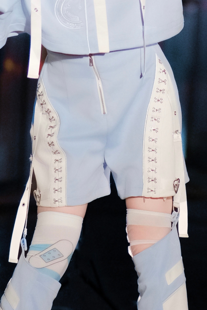 【天使界隈】サイバーテクノロジージャケット+ショートパンツ+レッグカバー