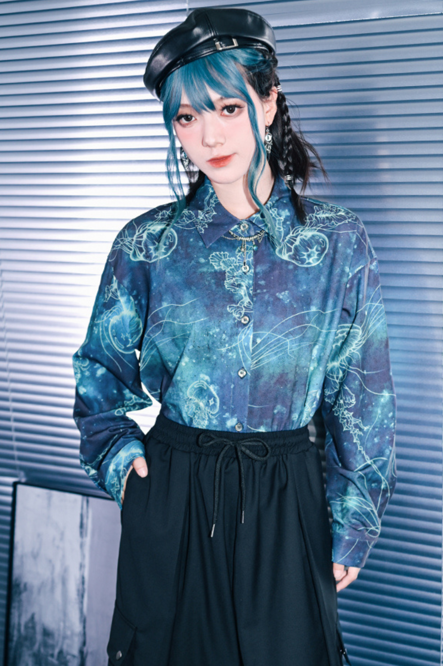 クラゲプリントシャツ