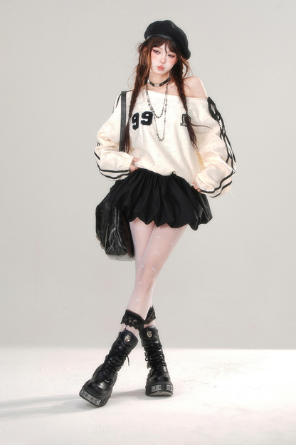 オフショルダースウェットワンピース