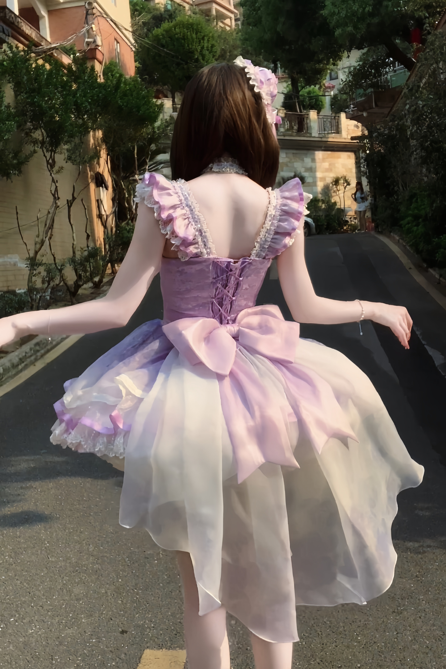 【予約商品】バレエスタイルエレガントドレス+ハット+ヘアバンド+リボンテール