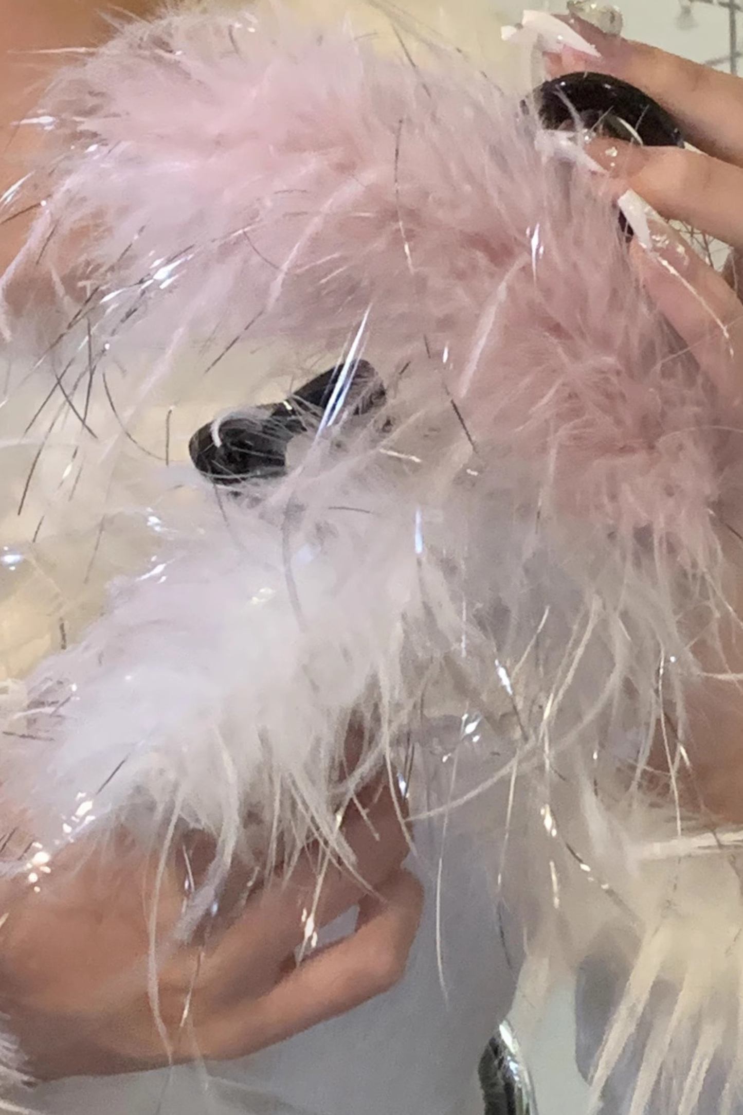 Sweet Love Pink Ribbon Earrings + Feather Hair Clips